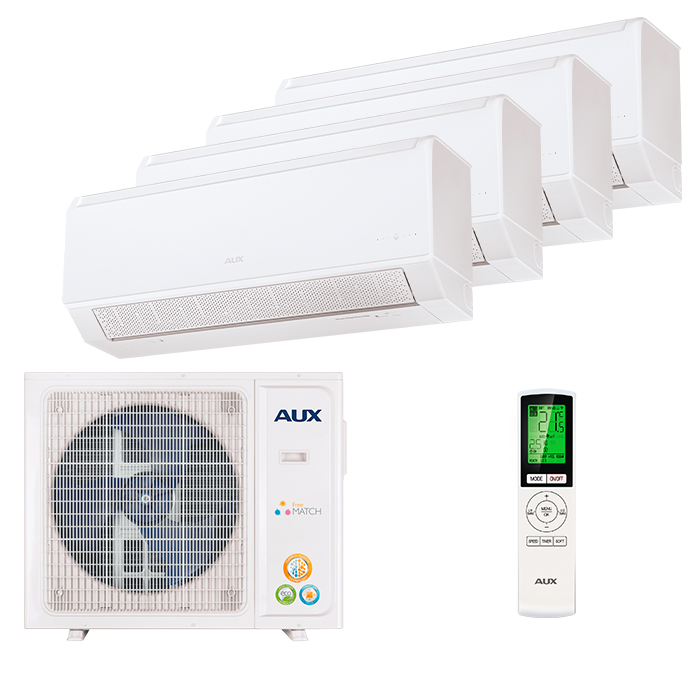 aux-multi-4-rooms-classic-inv.jpg Мульти сплит-система на 4 комнаты AUX AMWM-H07/4R2(BA) x 4 / AM4-H36/4DR2 — изображение 1