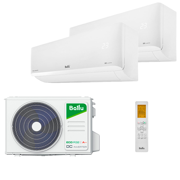 ballu-multi-eco-smart-2-rooms.jpg Мульти сплит-система на 2 комнаты Ballu BSYI-FM/in-07HN8_V1/EU x 2 / BM2OI-FM/out-14HN8_V1/EU — изображение 1