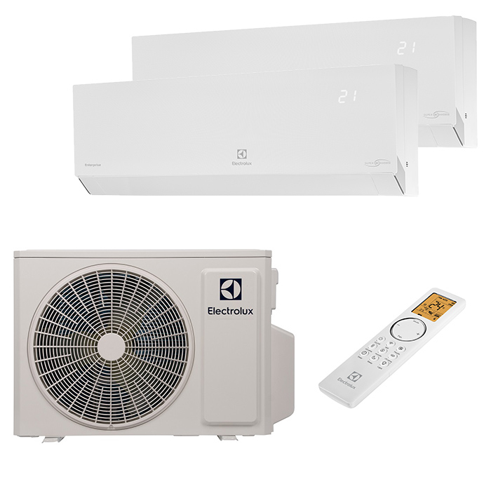 electrolux-enterprise-white-multi-2rooms.jpg Мульти сплит-система на 2 комнаты Electrolux EACS/I-09 HEN FMI/N8_ERP_WT/in x 2 / EACO/I-14 FMI-2/N8_ERP — изображение 1