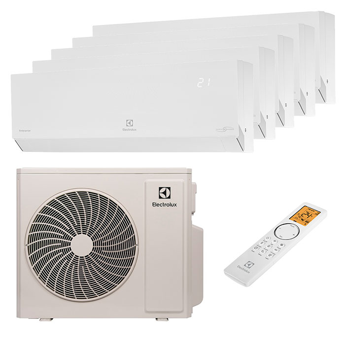 electrolux-enterprise-white-multi-5rooms.jpg Мульти сплит-система на 5 комнат Electrolux EACS/I-09 HEN FMI/N8_ERP_WT/in x 5 / EACO/I-42 FMI-5/N8_ERP — изображение 1