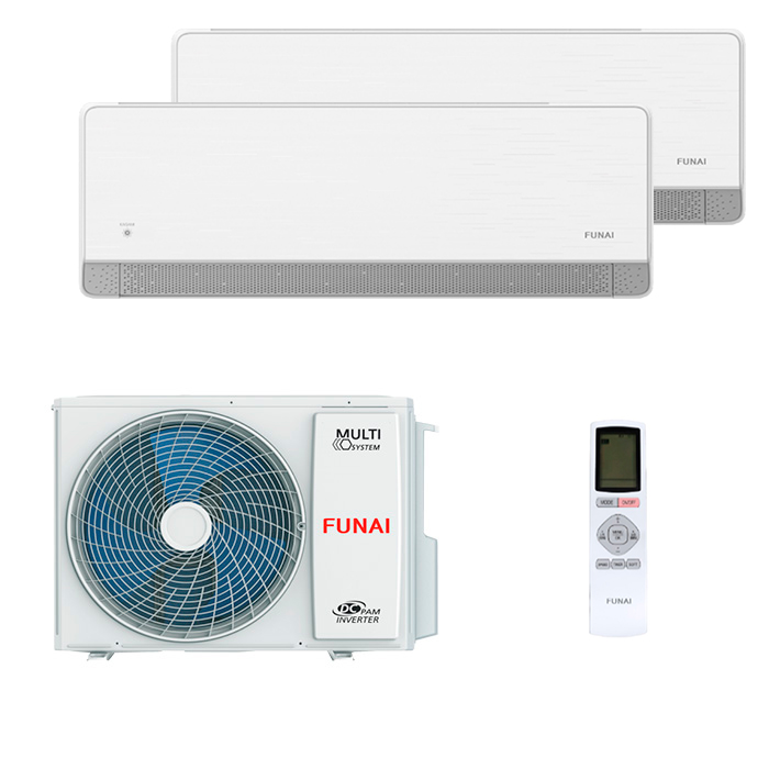 funai-kagami-shiro-multi-2-rooms.jpg Мульти сплит-система на 2 комнаты Funai RAM-I-KMS25HP.W01/S x 2 / RAM-I-2OK40HP.01/U — изображение 1