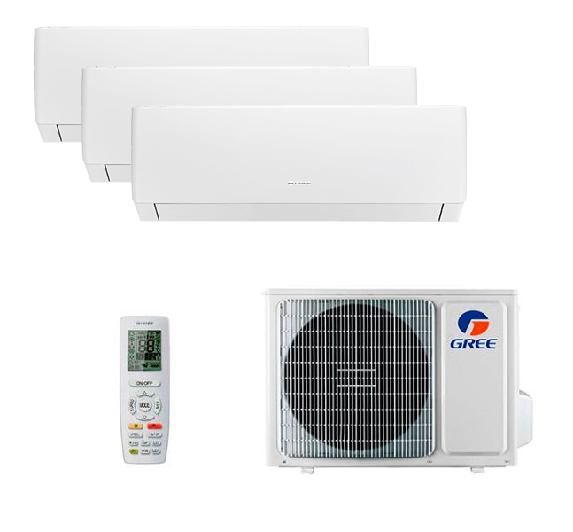 gree-multi-lomo-r32-3-rooms.jpg Мульти сплит-система на 3 комнаты Gree GWH09AGAXA-K6DNA4C/I x 3 / GWHD(24)NK6OO (LC)(LH) — изображение 1
