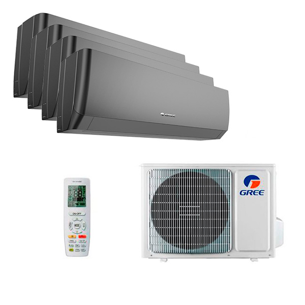 gree-multi-pular-black-r32-4-rooms.jpg Мульти сплит-система на 4 комнаты Gree GWH09AGCXB-K6DNA4F/I x 4 / GWHD(28)NK6OO (LCLH) — изображение 1
