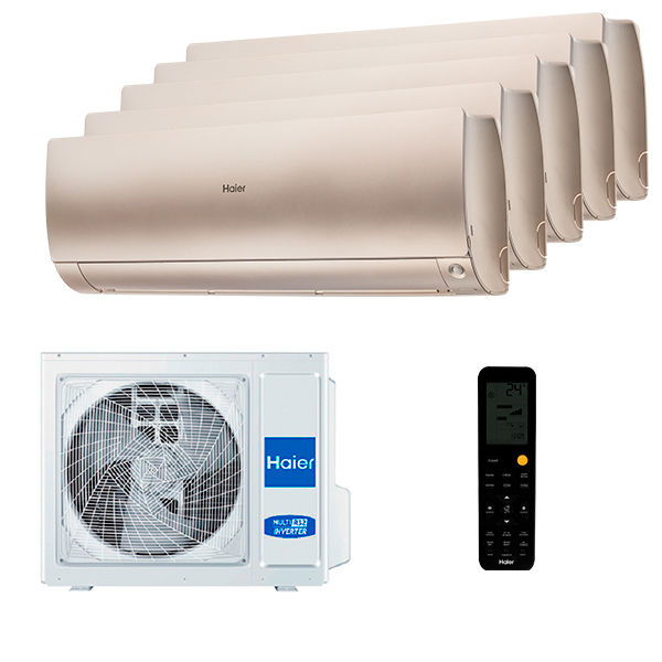 haier-flexis-gold-5-rooms-upgrade25.jpg Мульти сплит-система на 5 комнат Haier AS25S2SF3FA-G x 5 / 5U90S2SS5FA Flexis Super Match — изображение 1
