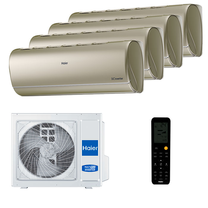 haier-jade-gold-multi-4-room.jpg Мульти сплит-система на 4 комнаты Haier AS25S2SJ3FA-G x 4 / 4U75S2SR5FA — изображение 1