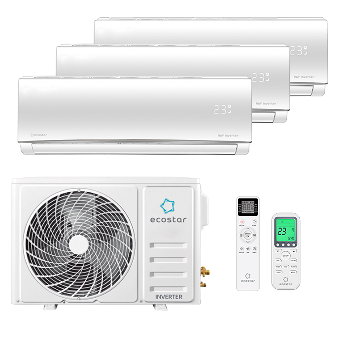 multi-ecostar-ray-3-rooms.jpg Мульти сплит-система на 3 комнаты Ecostar KVS-IMR09ST/IN x 3 / KVS-3FM24ST/OUT — изображение 1