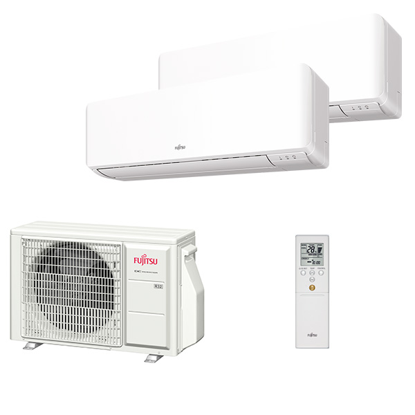 multi-fujitsu-genios-2rooms.jpg Мульти сплит-система на 2 комнаты Fujitsu ASYG07KMCC x 2 / AOYG14KBTA2 — изображение 1