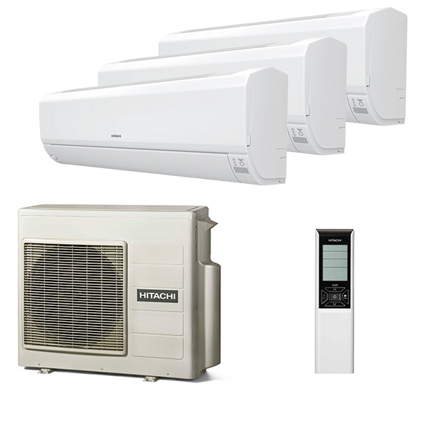 multi-hitachi-sendo-3-rooms-1.jpg Мульти сплит-система на 3 комнаты Hitachi RAK-18RPE x 3 / RAM-53NP3E — изображение 1