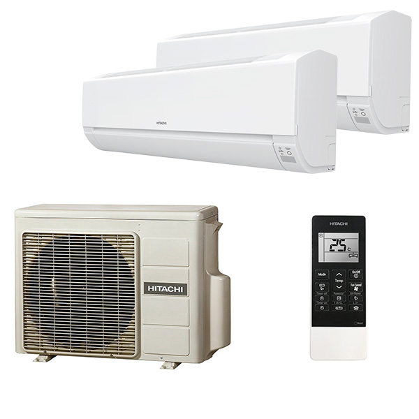 multi-hitachi-x-comfort-2-rooms.jpg Мульти сплит-система на 2 комнаты Hitachi RAK-18REF x 2 / RAM-40NE2F — изображение 1