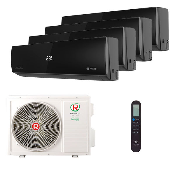 multi-rc-attica-nero-inv-4-rooms.jpg Мульти сплит-система на 4 комнаты Royal Clima RCI-AND09HN x 4 / 4TFM-32HN/OUT — изображение 1