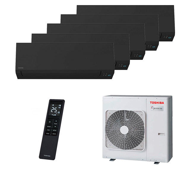 toshiba-shorai-black-multi-5-rooms.jpg Мульти сплит-система на 5 комнат Toshiba RAS-B10G3KVSGB-E x 5 / RAS-5M34G3AVG-E — изображение 1