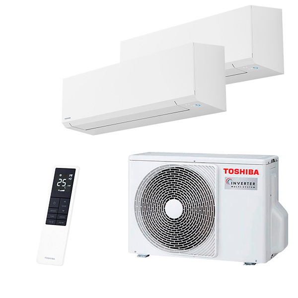 toshiba-shorai-white-multi-2-rooms.jpg Мульти сплит-система на 2 комнаты Toshiba RAS-B07G3KVSG-E x 2 / RAS-2M14G3AVG-E — изображение 1