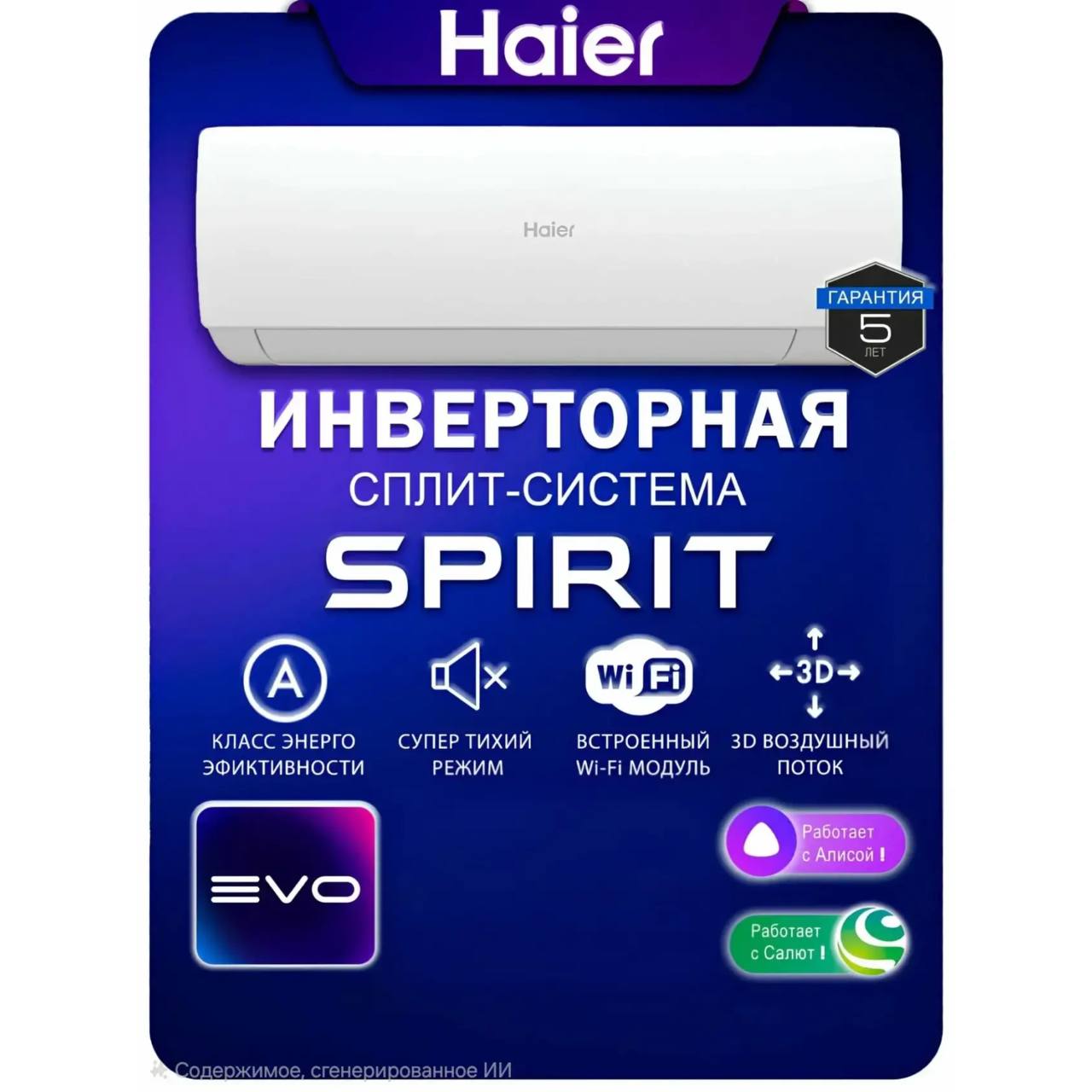 Кондиционер (сплит-система) Haier Spirit AS25HSL1HRA-W/1U25HSL1FRA – Сплит-Кинг – Haier (Хайер) Spirit AS25HSL1HRA-W/1U25HSL1FRA – это настенная сплит-система, имеющая богатый функционал и классический дизайн внутреннего блока. В комплект входит пульт ДУ с полностью русифицированным интерфейсом и встроенным температурным датчиком. Теплообменник защищен антикоррозионным покрытием Blue Fin. Кондиционер (сплит-система) Haier Spirit AS25HSL1HRA-W/1U25HSL1FRA — изображение 1
